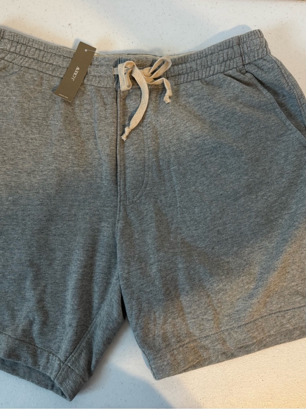 J. Crew Men's Heather Gray Drawstring Athletic Shorts Medium NWT